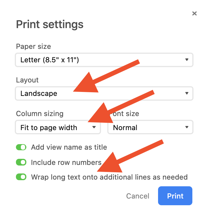 print instructions