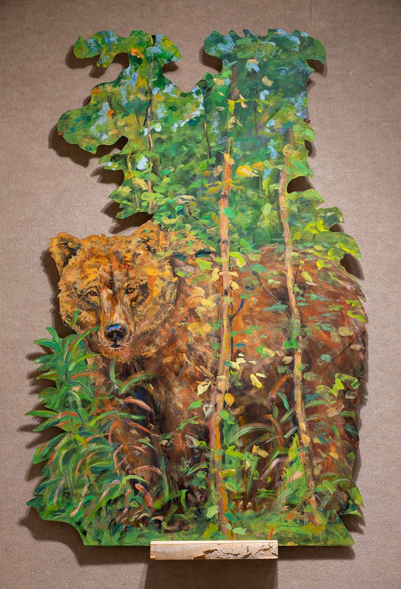 Boreal Forest: Grizzly Behind the Birch