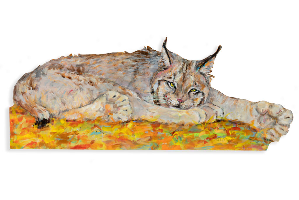 a painted lynx resting